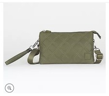 IHKWIP Green Quilted Wristlet Wallet w/ Zippe...