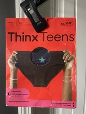 Thinx Teens Leakproof Period Underwear    M/11-12 Lucky Stars Blue 1 Pair Brief