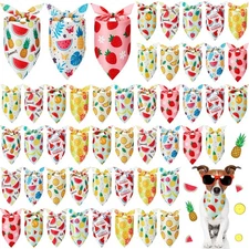 50 Pcs Fruit Dog Bandanas Bulk for Dogs Soft Bibs Adjustable Triangle pet Ban...