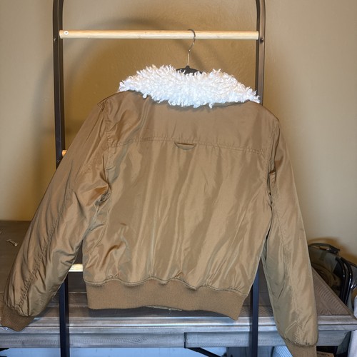 Sanctuary Anthropologie Aviator Flight Bomber Giacca Miele Sherpa Collo Medium - Foto 8 di 8