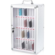 36 Slots Cell Phone Locker,Classroom Phone Storage Cabinet with Key Wall Mounted