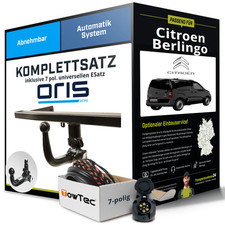 Für CITROEN Berlingo Typ B9 Anhängerkupplung abnehmbar +eSatz 7pol uni 08- AHK