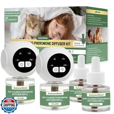 AutumnNest Cat Calming Pheromones Diffuser Kit with Timer – 2 Plug-Ins + 4 Re