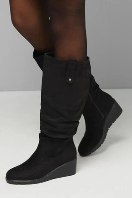 Good For The Sole Natural Black Wedges Womens Casual Boots
