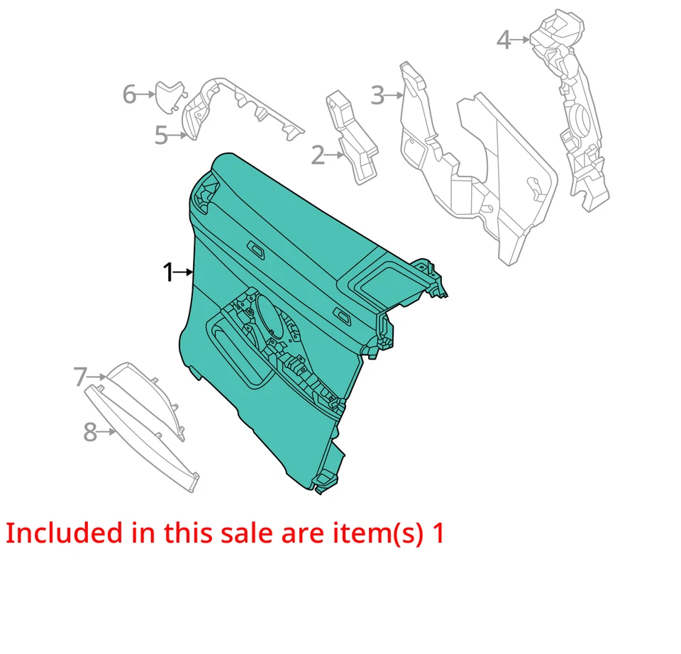 Panel interior cuero naranja kyalami trasero derecho BMW M4 G83 2021-2024 OEM Foto 3 de 4