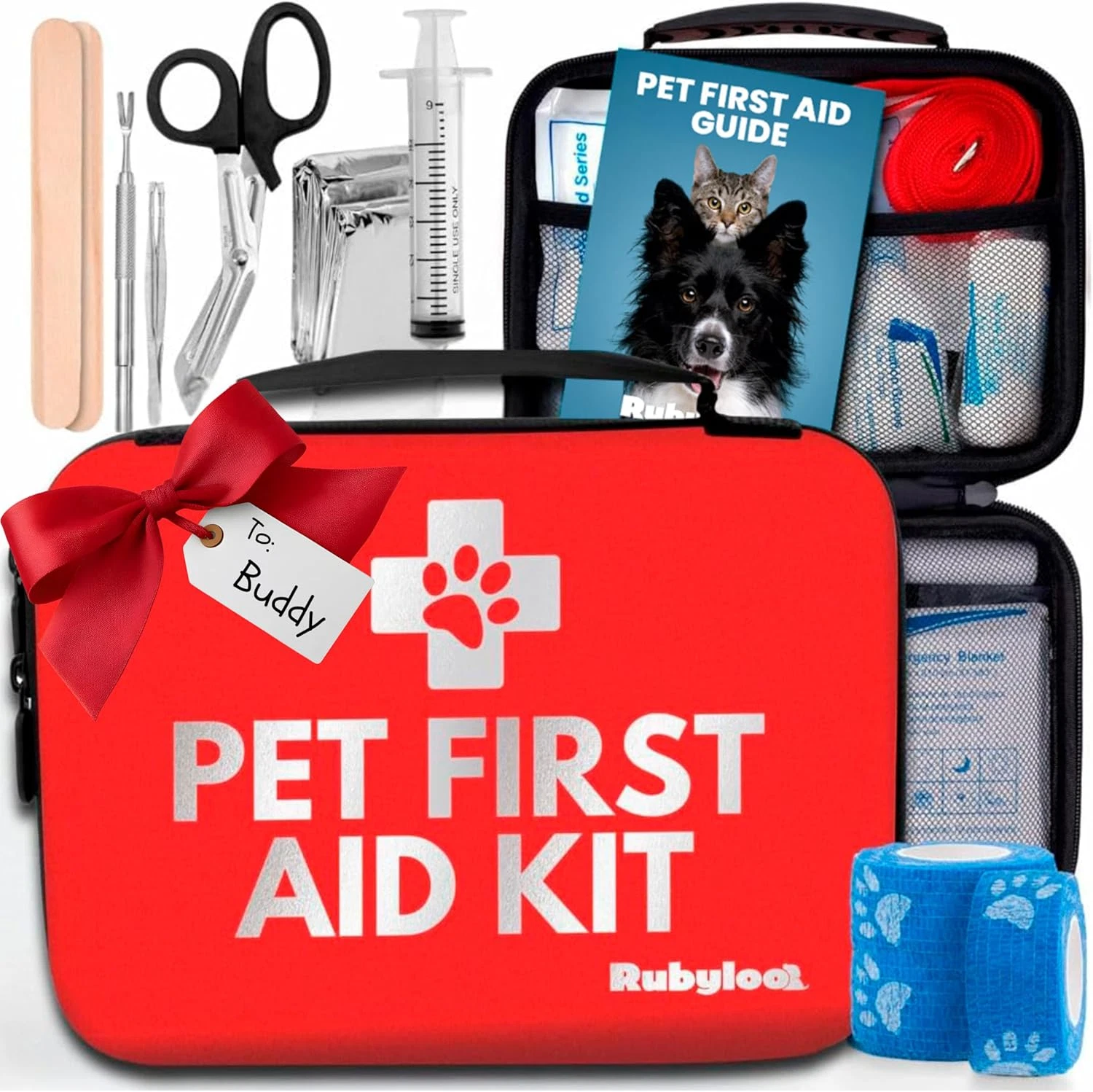 Dog First Aid Kit - Vet Approved Pet First Aid Supplies to Treat Dogs & Cats in