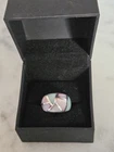 Vintage 925 Silver Mother of Pearl Dome Ring Mosaic Inlay Size 9.5