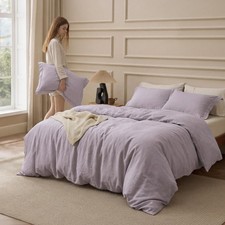 Bedsure 100 Washed Cotton Queen 90" X 90" , 16 - Lavender No Comforter