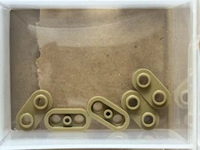 LEGO Parts - Dark Tan Plate, Round 1 x 2 with Open Studs - No 35480 - QTY 5