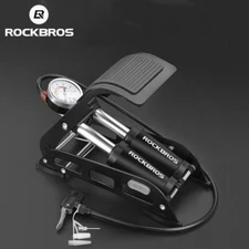 ROCKBROS Double Cylinder Iron Steel Inflator Bicycle Foot-Operated Air Pump