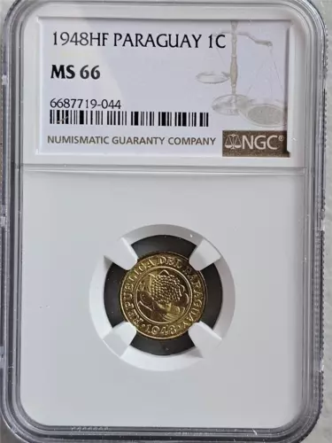 Paraguay 1 Centimo 1948 HF NGC MS 66