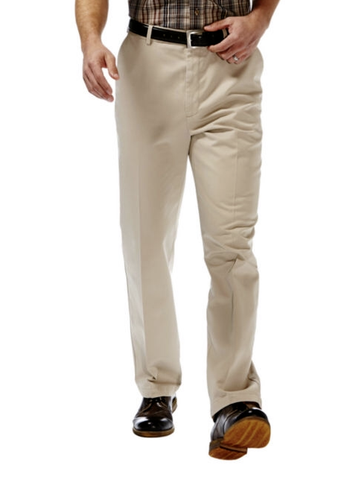 Classic-Fit Flat-Front Denim Pants 