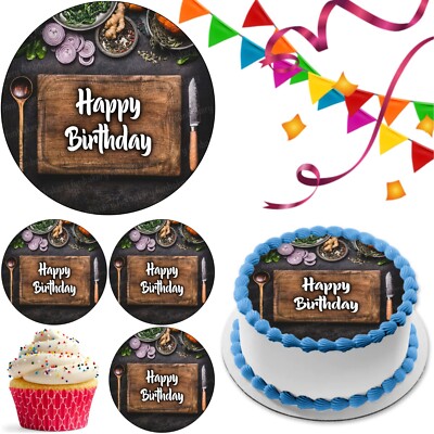 Kochen Küche Tortenaufleger Party Deko essbar Geburtstag Feier Cupcake