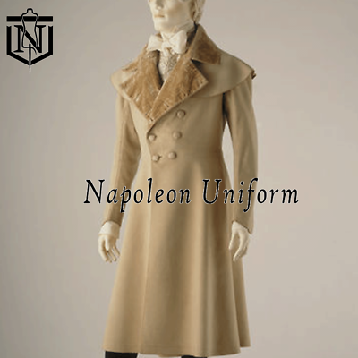 Men Wool Frock Coat 19th Century Victorian Historical Handmade