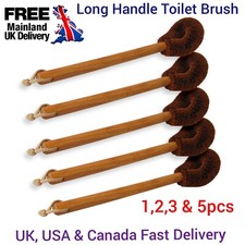 New Wooden Base Long Handle Coir Fibre Bathroom Toilet Cleaning Brush for Home