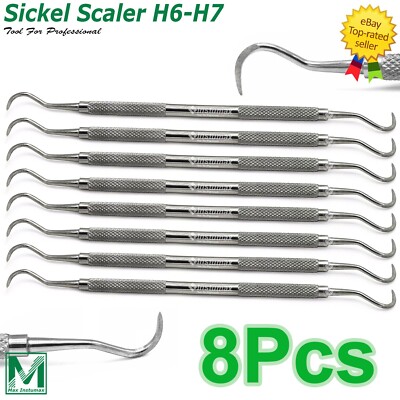 SICKLE SCALER H6-H7 PERIODONTIC DENTAL HAND TOOLS INSTRUMENTS 8PCS SET