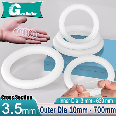 Food Grade O-Ring 3.5mm Cross Section Clear Silicone Rubber O Rings 3 - 213mm ID