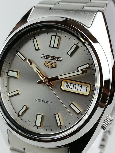 Seiko 5 automático plata gris esfera acero reloj para hombre SNXS75K1 - Imagen 2 de 7