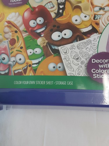 Crayola Silly Scents Purple Storage Case W/Color-Your-Own Sticker Sheet NEW! - Picture 4 of 5