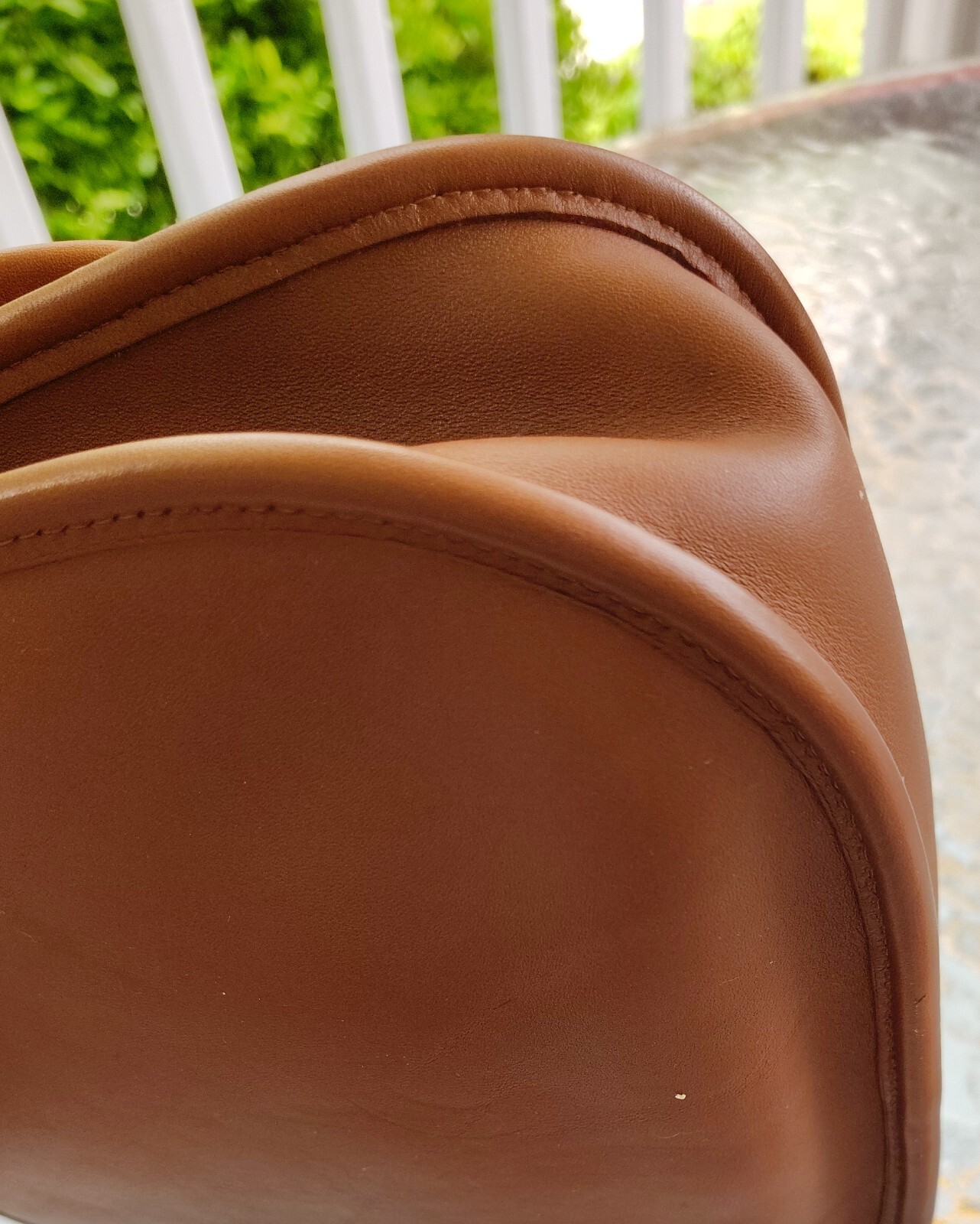 Rare Vintage 90's Coach C7M-9988 Cognac Leather Saddle Bag image 7
