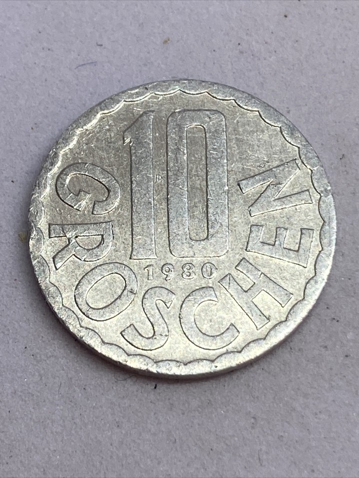 Austria 10 Groschen Aluminium Coin 1980 eBay