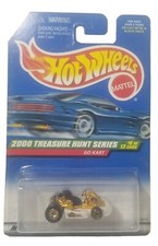 2000 Mattel Hot Wheels Treasure Hunt 6/12 White Gold Go Kart Collector #054