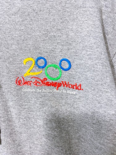 Walt Disney World 2000 Hoodie Size M Gray Full Zip Pockets Long Sleeve - Picture 4 of 8