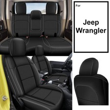 Set Car 5-seat Covers Protector Faux Leather For Jeep Wrangler 4-door 2013-2018