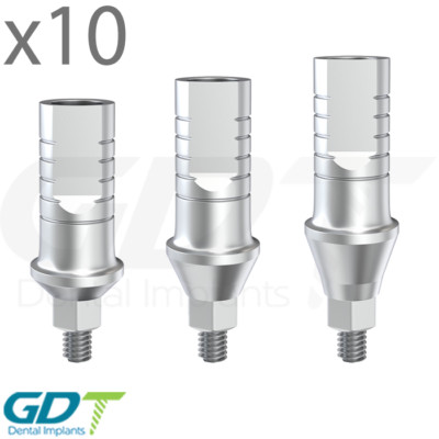10 Straight Shoulder Abut ment For Conical RP, Active Hex, Dental Imp lants