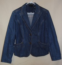 Women's RELATIVITY Denim Blue Jean Blazer Size M