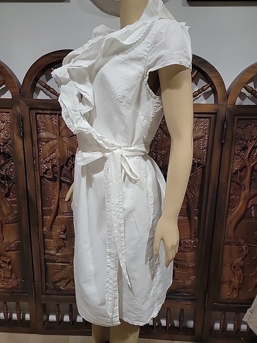 Calypso St Barth for Target White Linen Blend Wrap XL Dress with Ruffles NWT #C - Picture 6 of 12