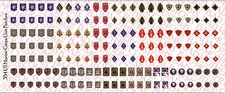 1/18 Scale Decals: US Marine Corps USMC Unit Patches - Waterslide Decals