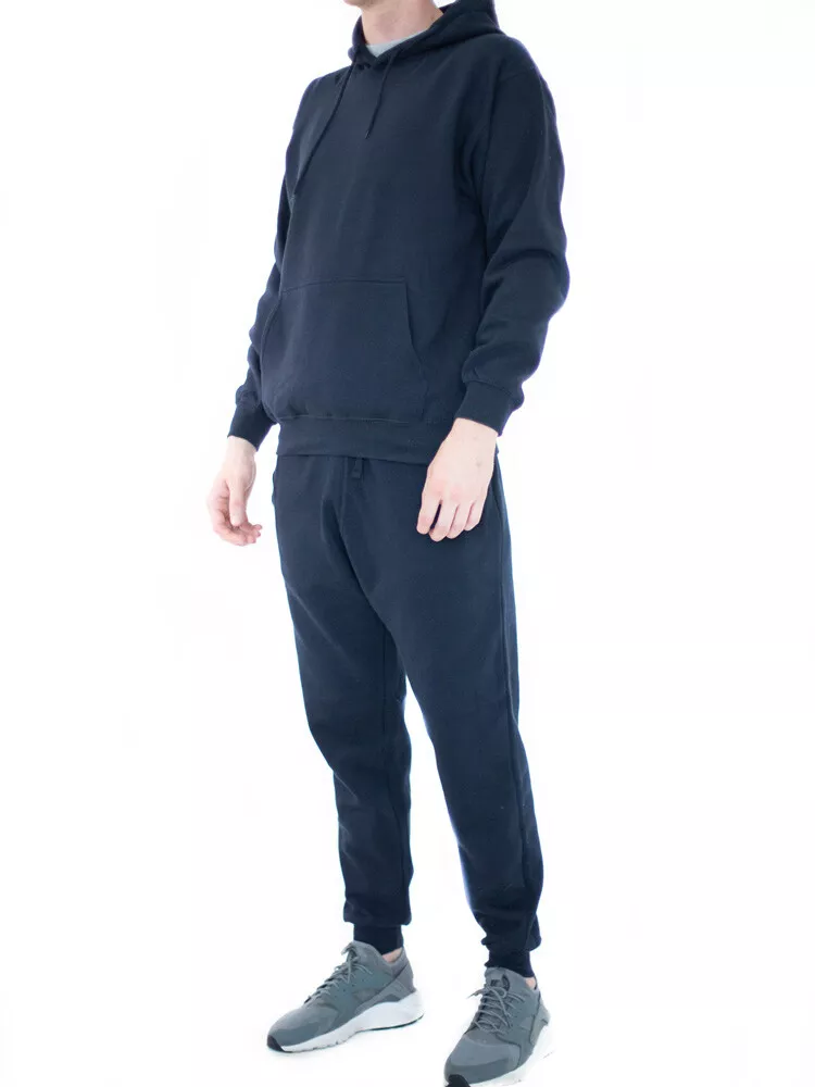 Men's Fleece Sweatsuit Set 2 Piece Jogger Pants Pullover Hoodie Tracksuit  Outfit