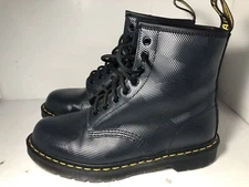 Dr Martens 1460 Rare Geostripe 8 Hole Black Leather Boots Men's Size 9 Woman’s