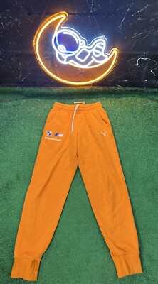 Puma BMW Motorsports Orange Sweatpants Joggers Tapered Leg Men's Size SM