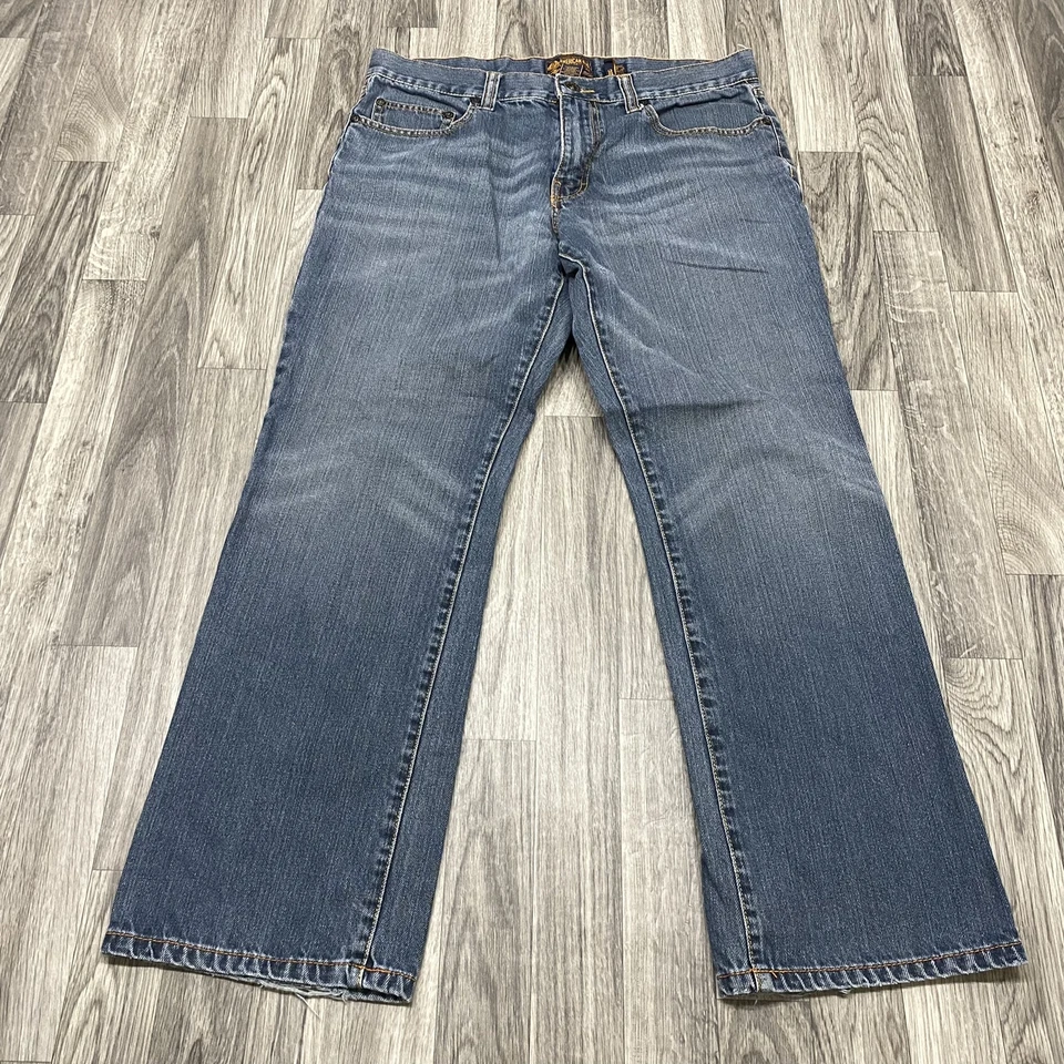 Pantalones de mezclilla azules de pierna recta AMERICAN RAG Smith Fit para hombre talla 32 x 30 Foto 3 de 4