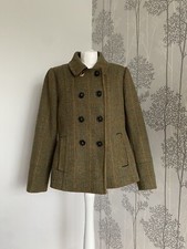 Joules Tweed Jacket Women’s Uk 14 Toad Green Wool Fieldcoat Coat Riding
