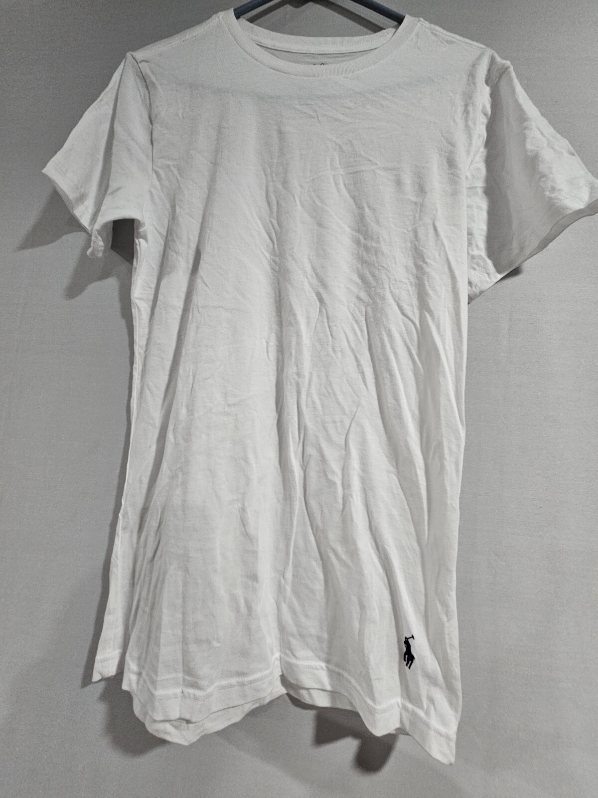 T shirt Polo Ralph Lauren 4D Flex bianca girocollo lunga con logo pony morbida piccola