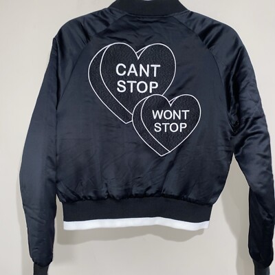 Spiritual Gangster Black Satin Pink Quilted Reversible Bomber