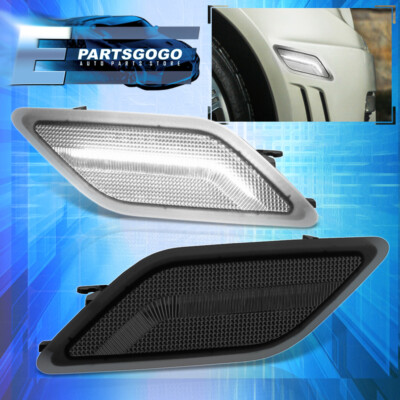 For 10-13 Mercedes Benz W212 E Class White LED Smoked Bumper Side Marker Lights