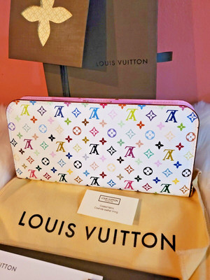 Louis Vuitton Monogram Multicolor Insolite Wallet Litchi Authentic RARE