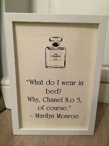 Marilyn Monroe No5 Bottle Quote Black White Print Framed Gift Print Ebay