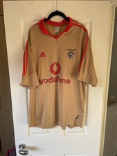 ORIGINAL BENFICA 2004/2005 AWAY FOOTBALL SHIRT SOCCER GOLD ADIDAS MENS XL