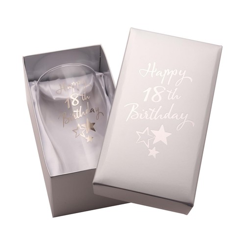 Happy Birthday Glass Novelty Pint Beer Silver Stars Celebrations Party 18-70th - Picture 4 of 18