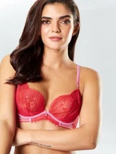 Ann Summers Lovers Spark Non Padded Pink & Red Bra - Various Sizes *FREE POST*