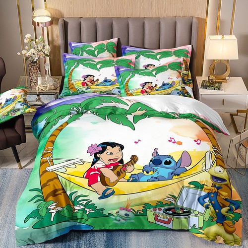 Super Lovely Stitch Bedding Set 2/3 PCS Quilt Duvet Cover Single Double King UK - Picture 35 of 50