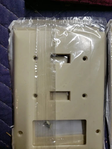 Leviton 001-80421 Ivory 3 Gang Wall Plate with 2 Toggle Switches And 1 Rocker