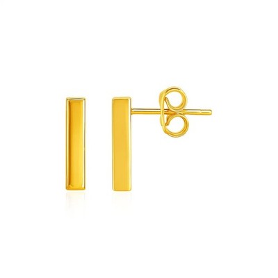 Stab Ohrstecker, 14K Gelbgold, 3,00 mm, minimalistisch, poliert