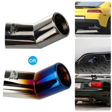 2.5" Car Exhaust Tailpipe Tip Universal Tail Throat Muffler Tip for Curved Pipes