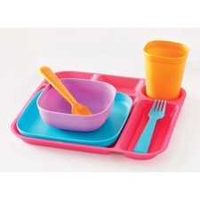Your Zone 24-Piece Plastic Kids Dinnerware Set